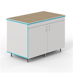 Закрытый стол для работы стоя со столешницей из керамогранитной плитки СЛЗ НВК 1200 КГ 5151