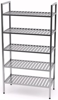 Стеллаж медицинский из нержавеющей стали с 5 полками-решетками БТ-СТН-100-5р 5242