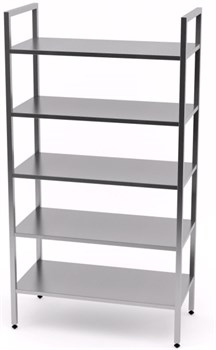 Стеллаж медицинский из нержавеющей стали с 5 сплошными полками БТ-СТН-100-5с 5244_783A3