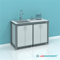 Стол-мойка лабораторный ПР.МЛН.130.60.90 (раковина из нержавеющей стали) 6230