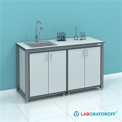 Стол-мойка лабораторный ПР.МЛН.150.60.90 (раковина из нержавеющей стали) 6231_8CE82
