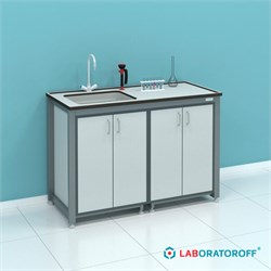 Стол-мойка лабораторный ПР.МЛП.130.60.90 (раковина из полипропилена) 6235