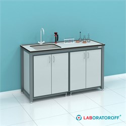 Стол-мойка лабораторный ПР.МЛП.150.60.90 (раковина из полипропилена) 6236