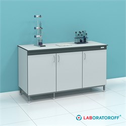 Стол сервисный СТ.ССД.150.60.90 на опорной тумбе с дверцами 6433_C6BC5