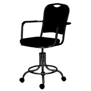 Кресло КР09 (на винтовой опоре с подлокотниками, цвет черный) 5025