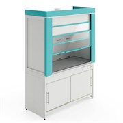 Металлический вытяжной шкаф с отсеком для хранения кислот и без сантехники ШВМп НВК 1500 МОН 5108_C07BF