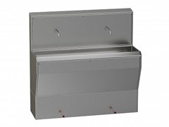 Мойка хирургическая напольная, на подставке, с 2-мя педальными смесителями и изливами, на 2 места, БТ-МХ-2.1 5230