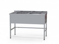 Стол медицинский с 2 мойками, из нержавеющей стали AISI 304, БТ-СМ2 5235