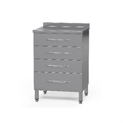 Тумба медицинская из нержавеющей стали с 4 ящиками БТ-ТнпР 5246