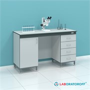 Стол пристенный на опорных тумбах с дверцами и ящиками СТ.СПК.150.60.90 серии Стандарт 6355_6F17C
