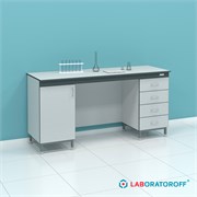 Стол пристенный на опорных тумбах с дверцами и ящиками СТ.СПК.180.60.90 серии Стандарт 6356_CD433