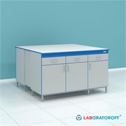 Островной стол лабораторный СТ.СОК.150.150.90 с ящиками и дверцами 6545